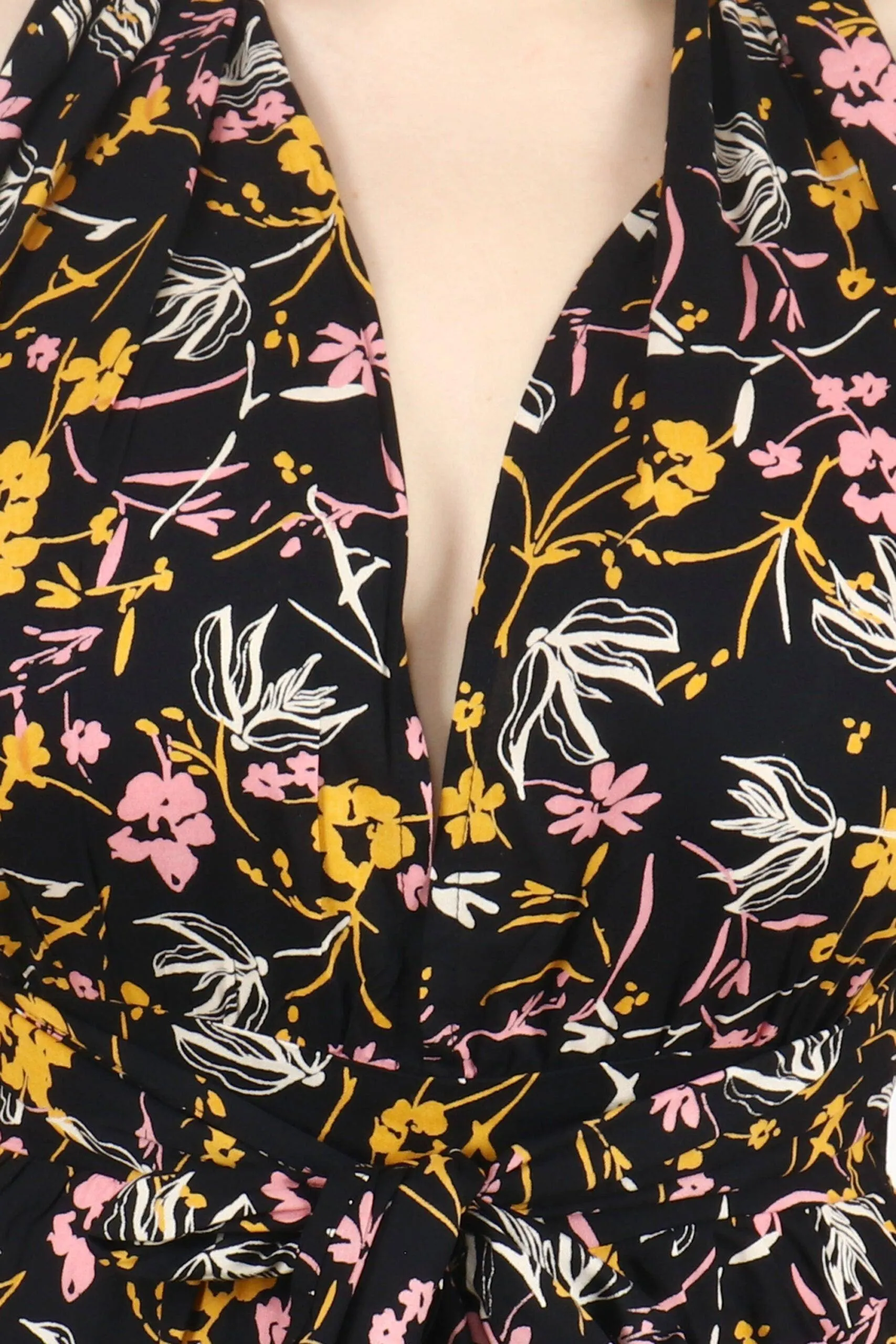 Black Floral Printed Multiway Wear Playsuit