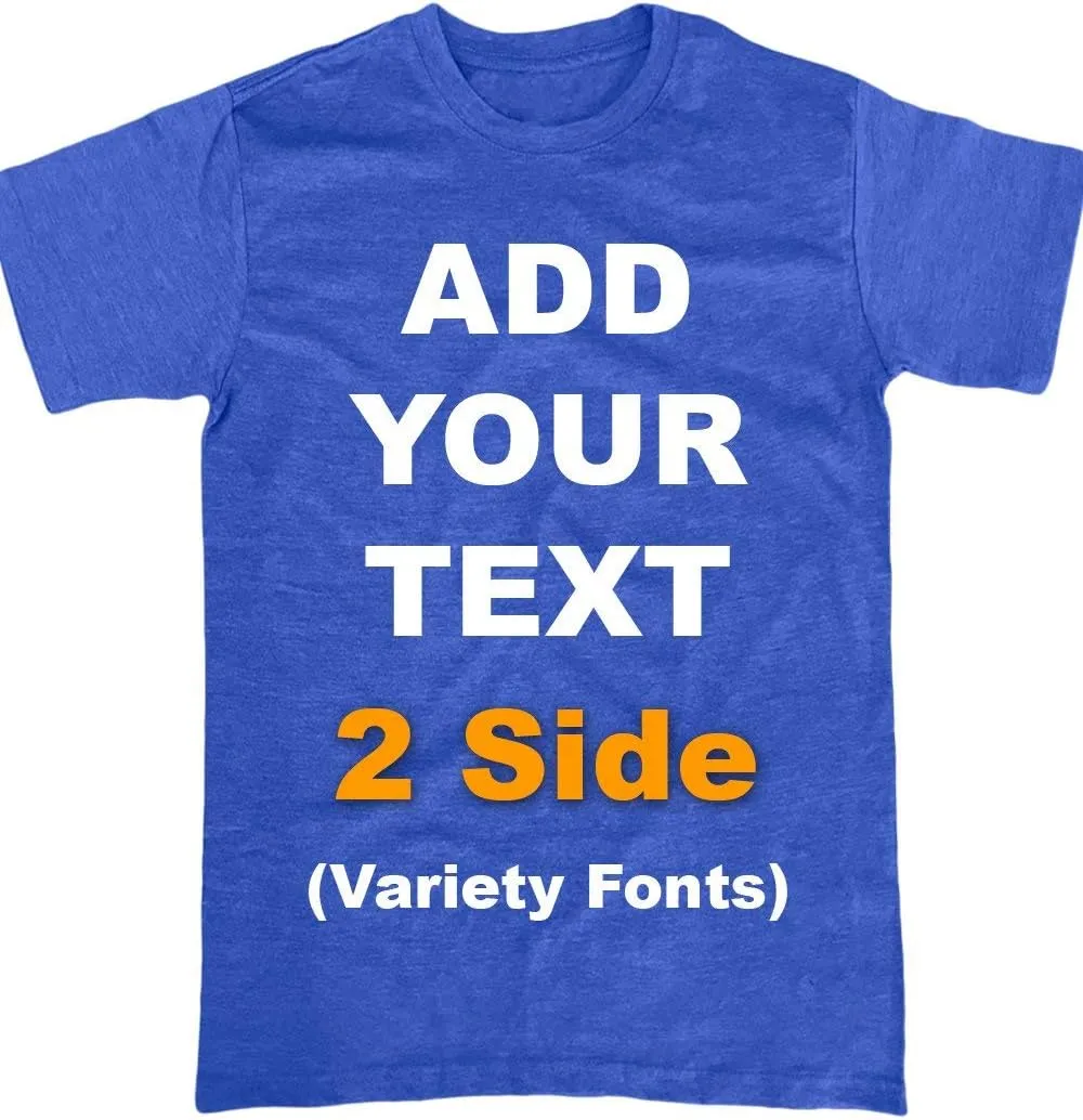 Custom T Shirts Front & Back Add Your Text Ultra Soft for Men & Women Cotton T Shirt