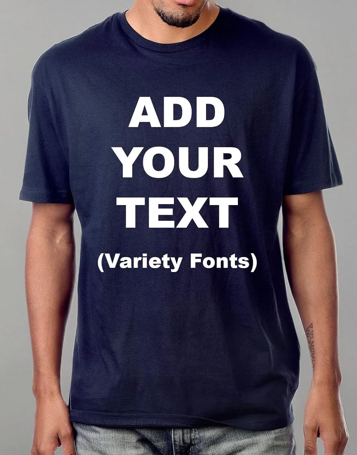 Custom T Shirts Front & Back Add Your Text Ultra Soft for Men & Women Cotton T Shirt