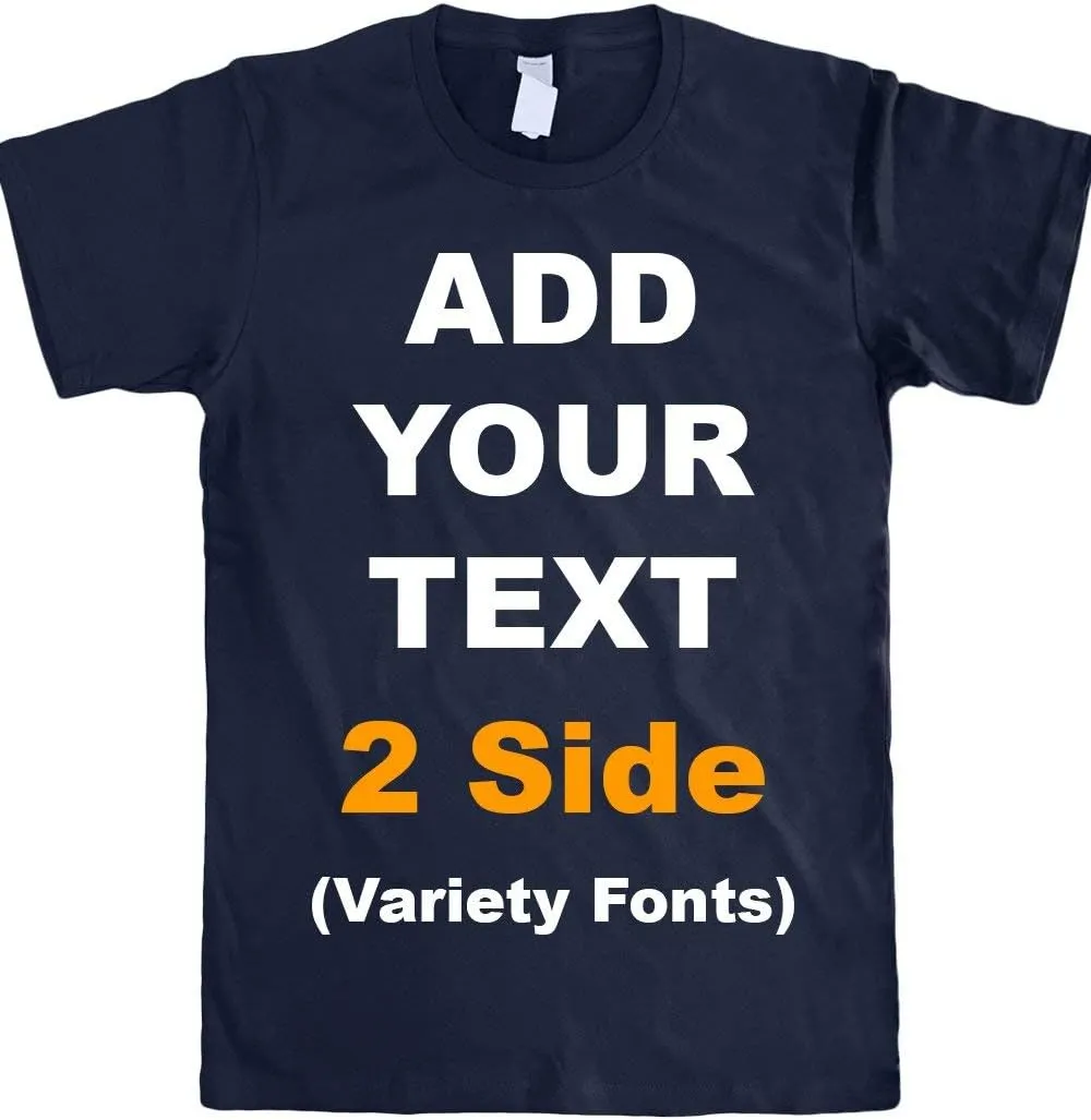 Custom T Shirts Front & Back Add Your Text Ultra Soft for Men & Women Cotton T Shirt