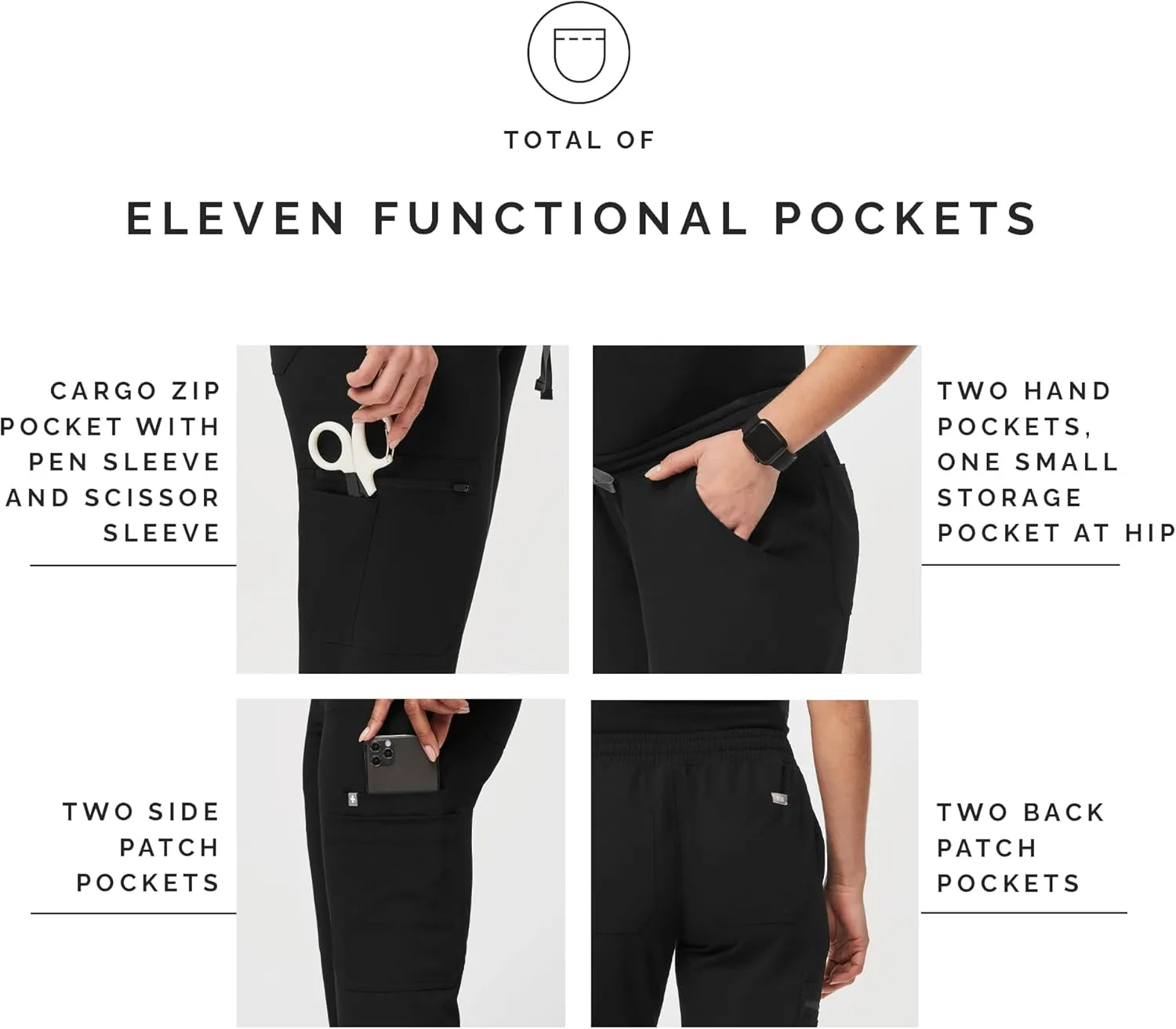FIGS YOLA Skinny Maternity Scrub Pants for Women  11 Pockets, 4-Way Stretch, Anti-Wrinkle Women Scrub Bottoms