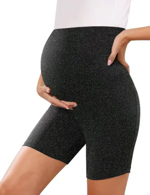 KIM S Buttery Soft High Waisted Maternity Biker Shorts - Workout Yoga Active Maternity Shorts