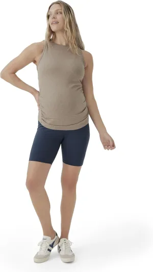 Pact Women's Made with Organic Cotton Maternity Bike Shorts Stretch Waistband Mid-Thigh Length