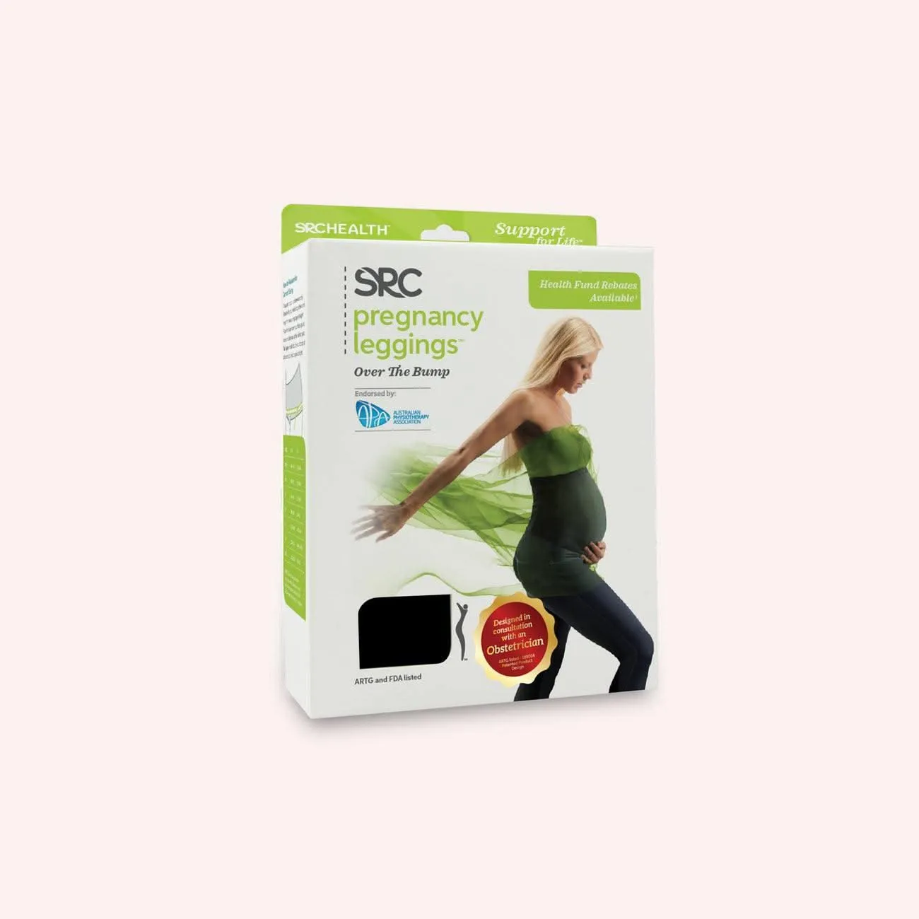 SRC Pregnancy Leggings - Over The Bump - Black